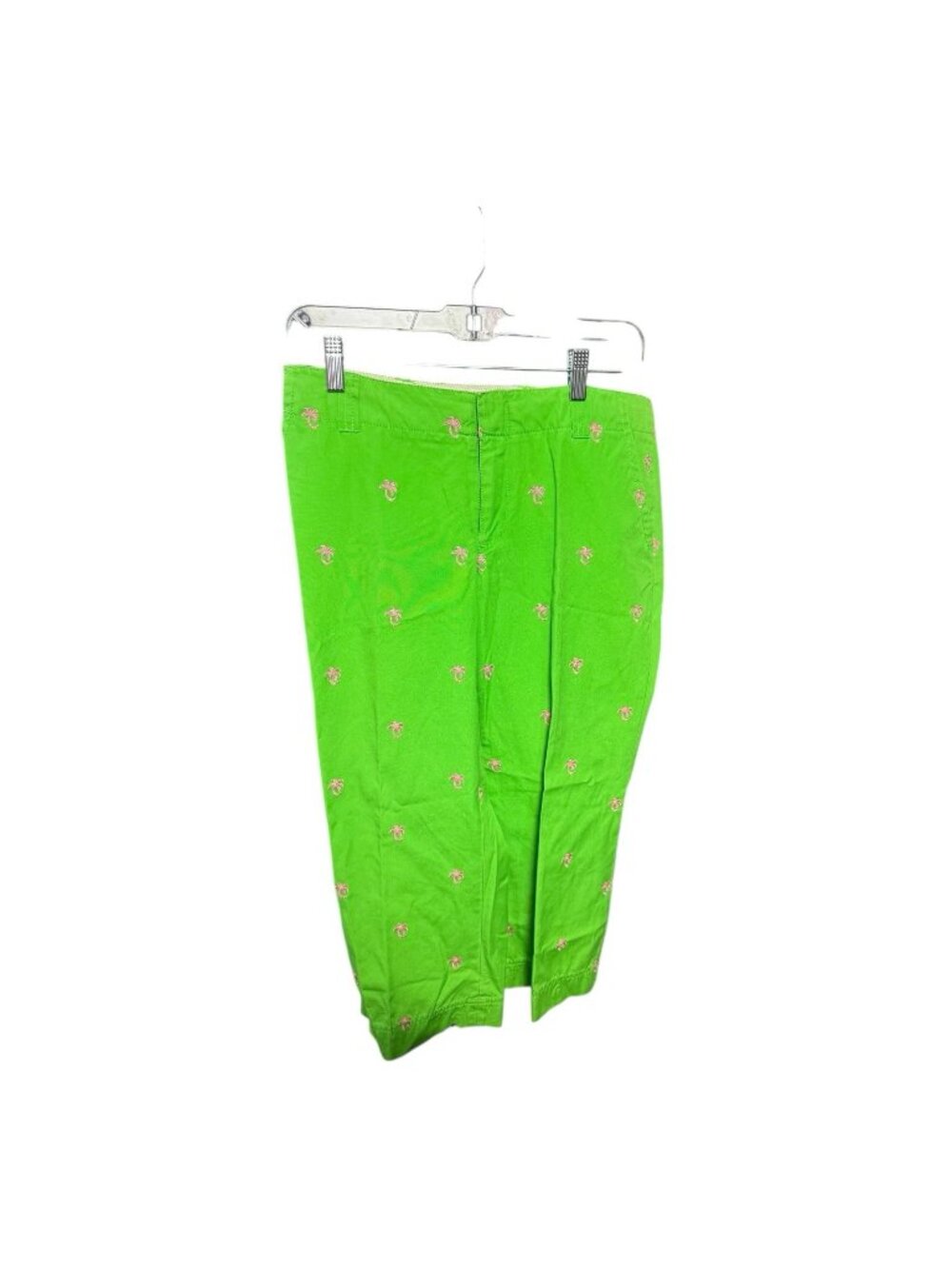 Lilly Pulitzer Pants Womens 6 Palm Tree Print Cropped Pink Green Hook Eye Capri
